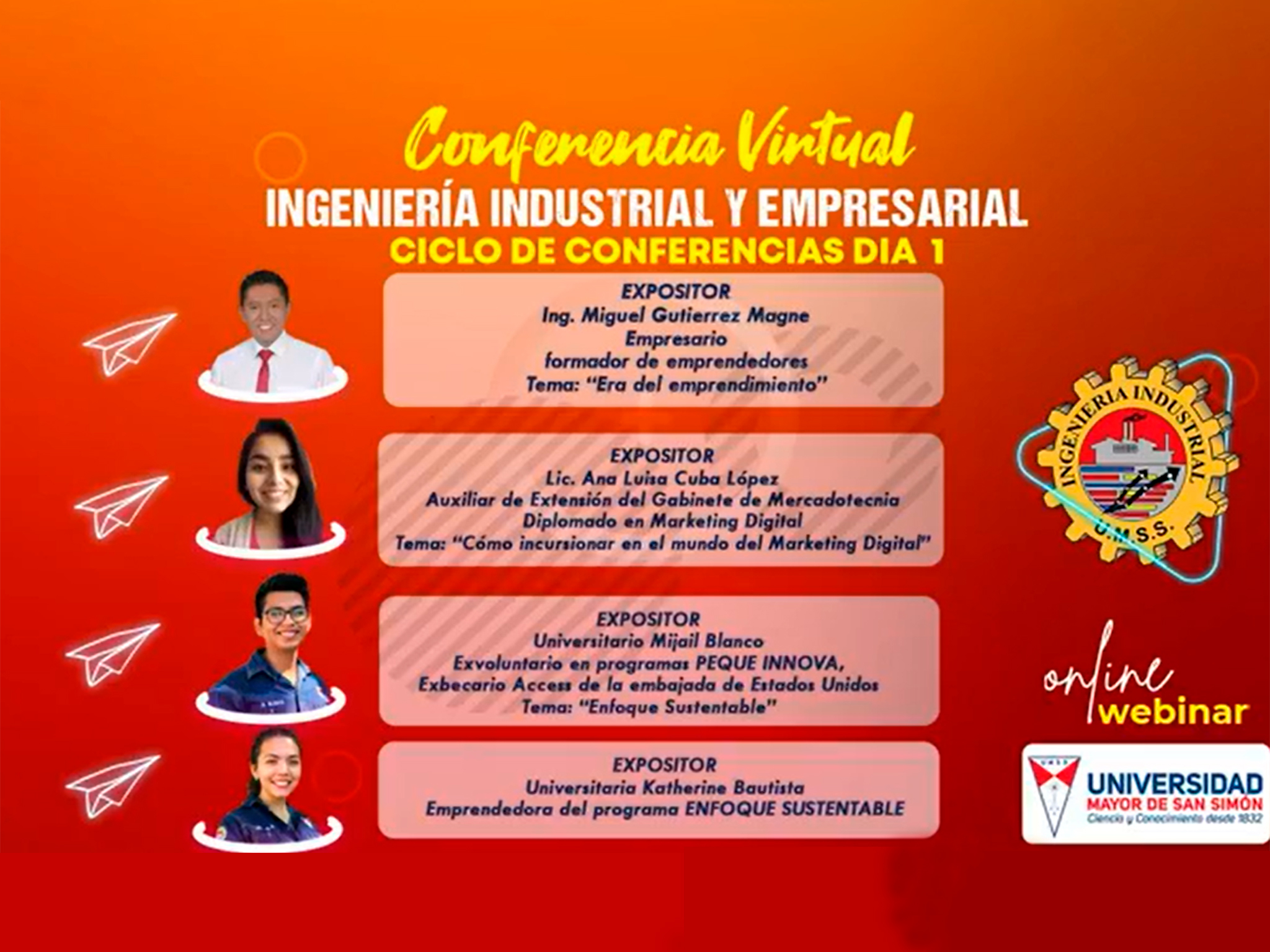 Ciclo de Conferencias Virtuales - Ingeniería Industrial y Empresarial Día 1